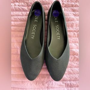 Lightly worn black flats
